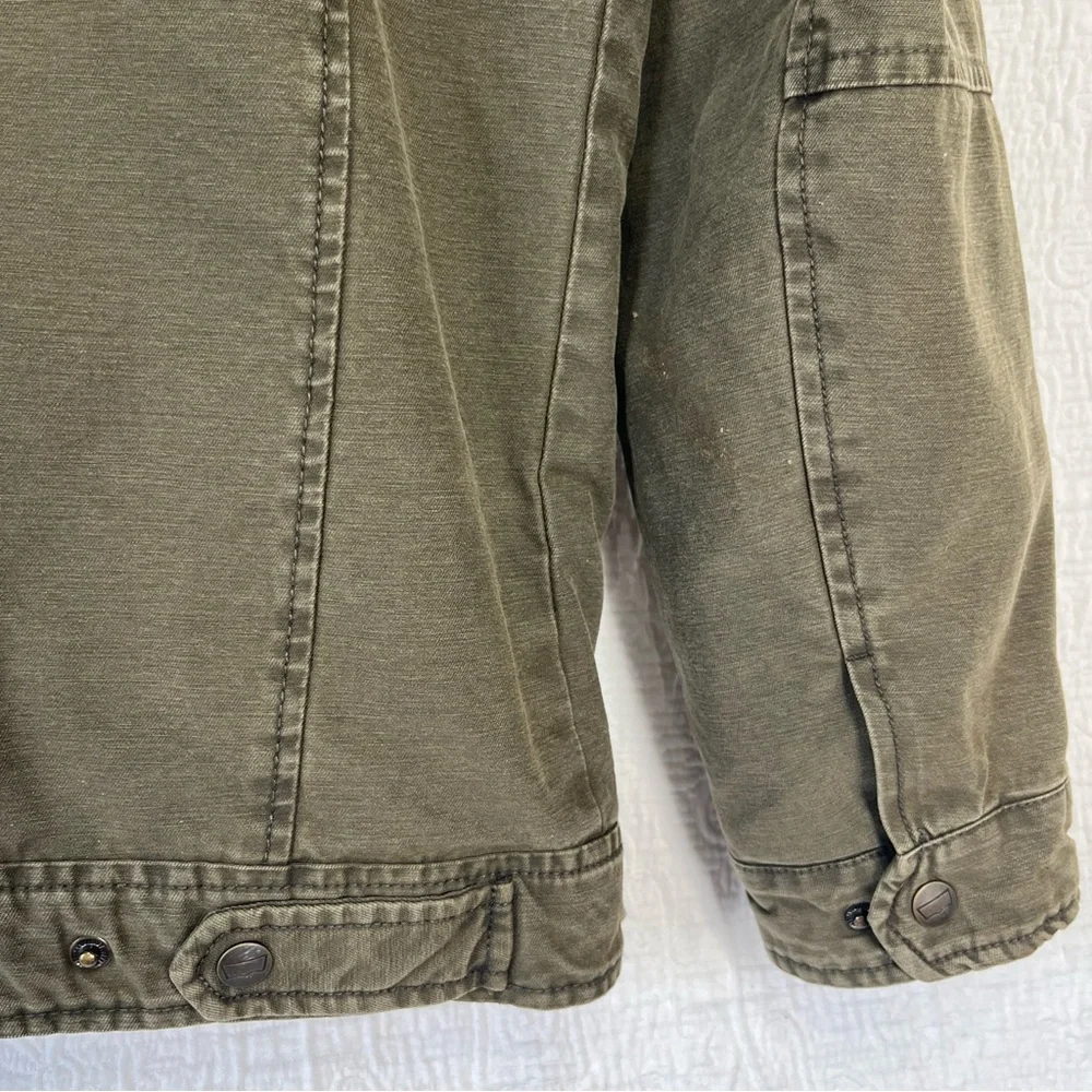Levis Men XXL Military Field Jacket Green Cotton Canvas Quilt Lined Trucker Coat - Picture 15 of 16